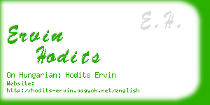 ervin hodits business card